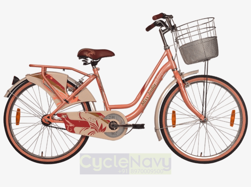 Hero Miss India Reeva 26t Peach Ladies Girls - Classic City Bicycles, transparent png #9522728