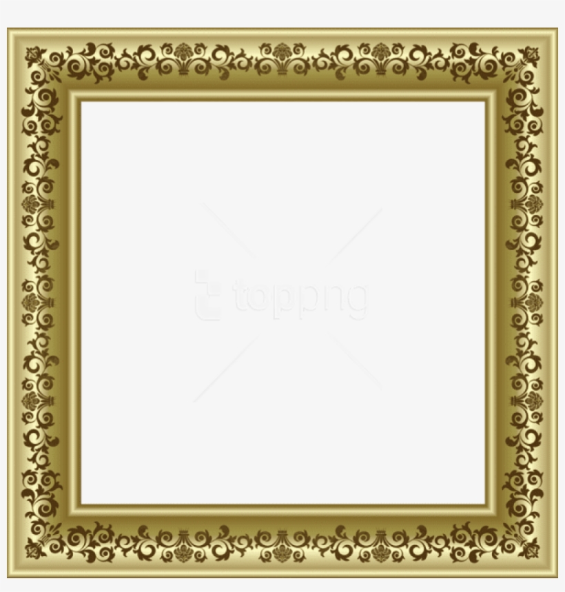 Free Png Gold Photo Frame Png With Brown Ornaments - Frame Png Free Download, transparent png #9524835