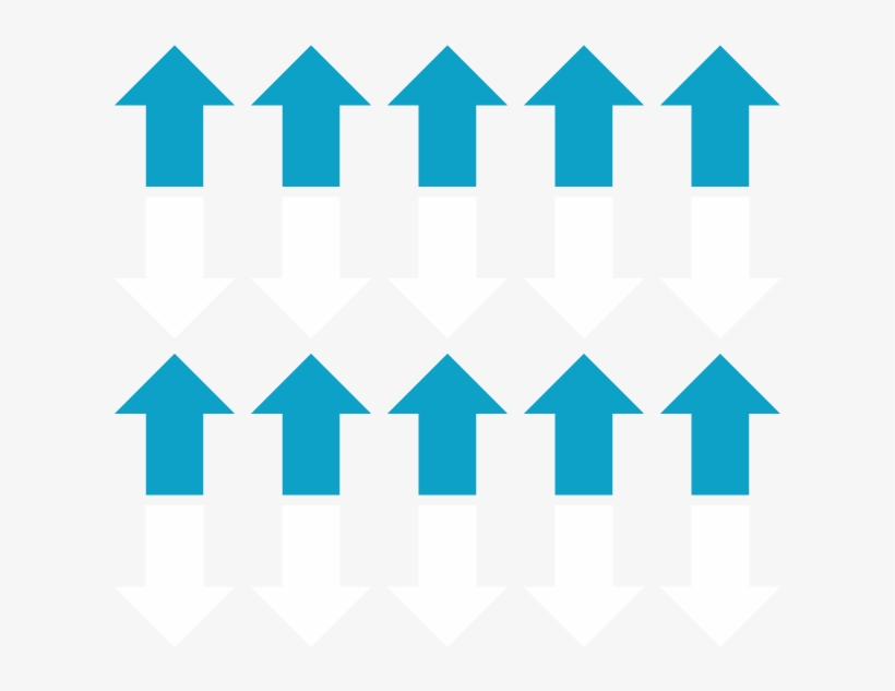 Ten Blue Arrows Pointing Up And Ten White Arrows Pointing - Graphic Design, transparent png #9524961