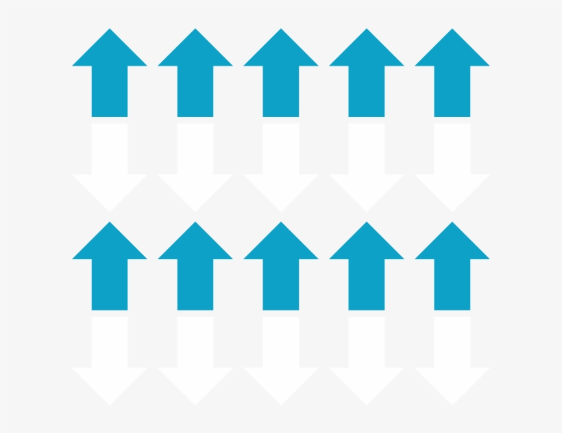 Ten Blue Arrows Pointing Up And Ten White Arrows Pointing - Graphic Design, transparent png #9524961