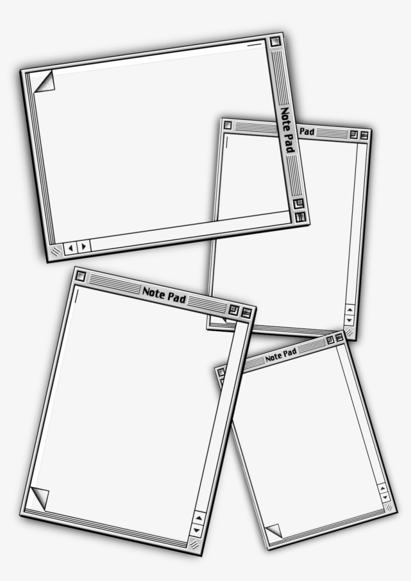 #ftestickers #frames #notepad #screen #collage - Line Art, transparent png #9525015