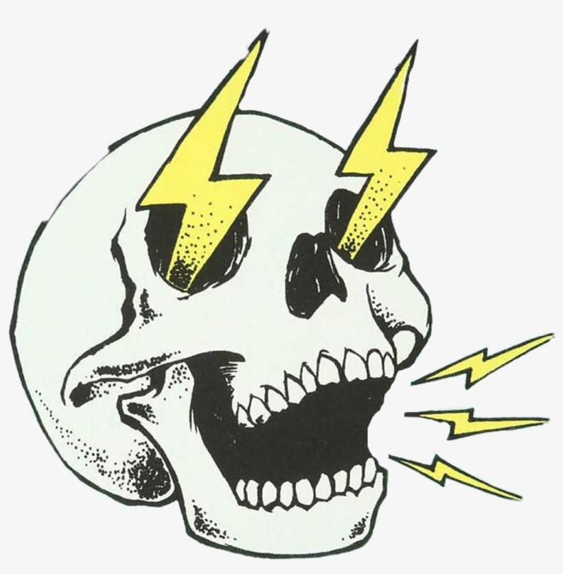 #skull #thunder #lightning #doodle #drawing #calavera - Midnight Ravers, transparent png #9525350