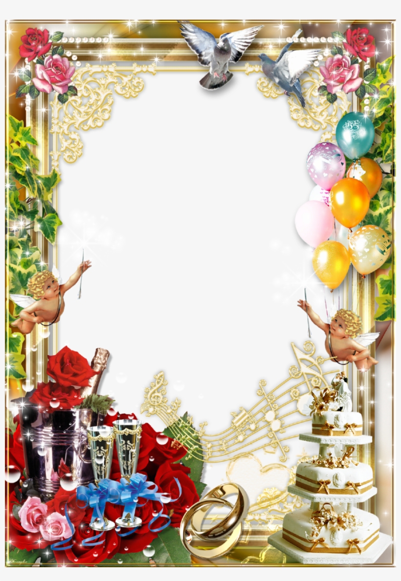 Wedding Background, Frame Background, Happy Birthday - Birthday Frame Elegant, transparent png #9525387