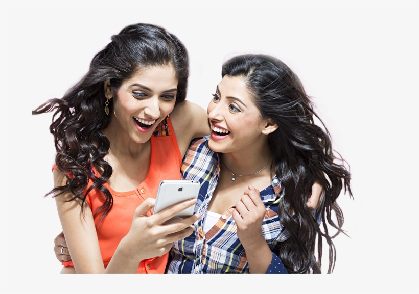 Unique Single Sim Apps, Fast Reliable And Secure - Girls With Mobile Png, transparent png #9525525