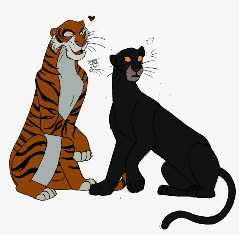 Baloo And Bagheera Jungle Book Face - Jungle Book Bagheera And Shere Khan, transparent png #9526559