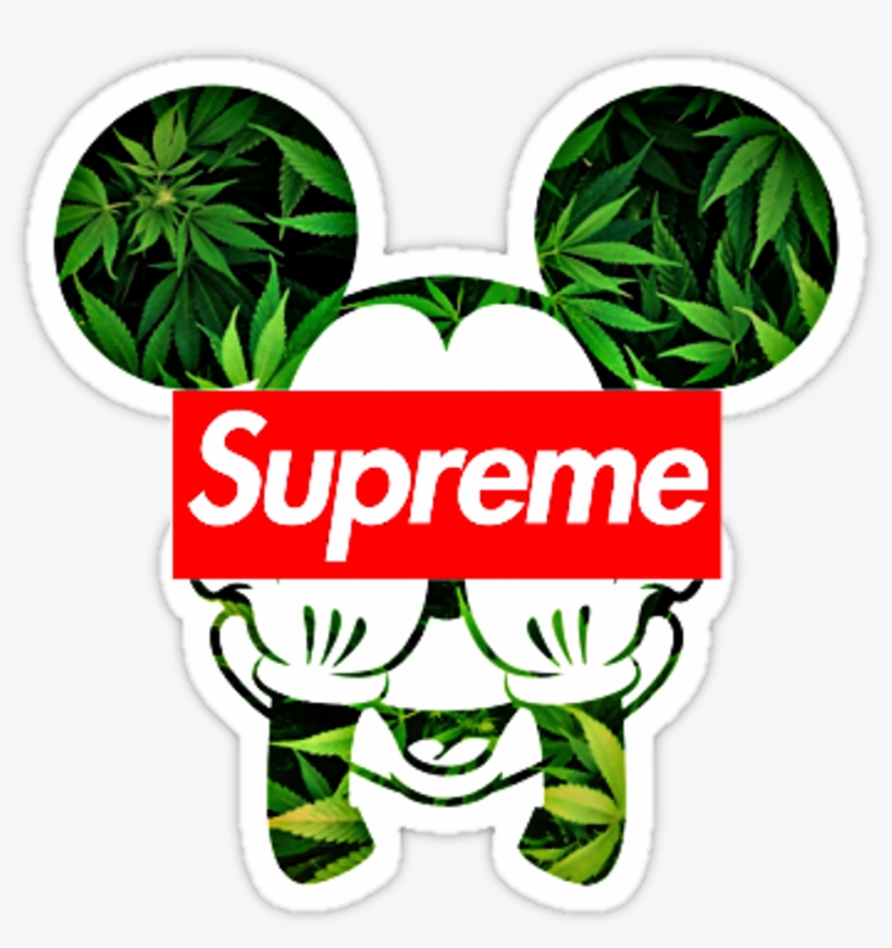 #mickey Mouse #supreme - Mickey Mouse Weed Svg, transparent png #9526746