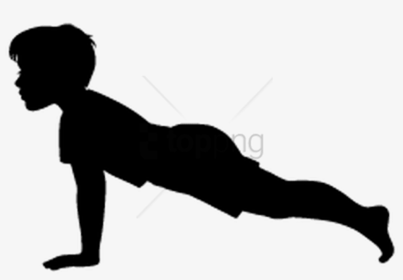 Free Png Download Kids Fitness Silhouette Png Images - Crawling Child Silhouette, transparent png #9527030