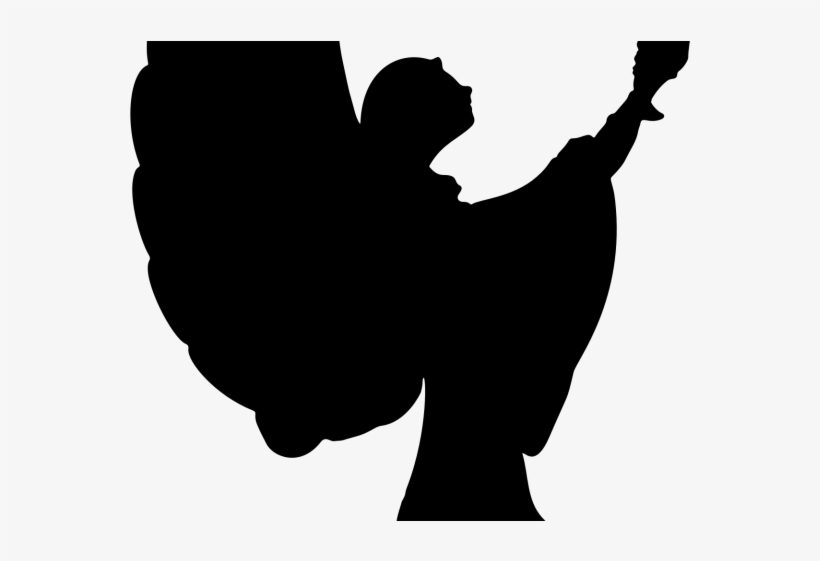 Silhouette Clipart Angel - Querubin Silueta, transparent png #9527567