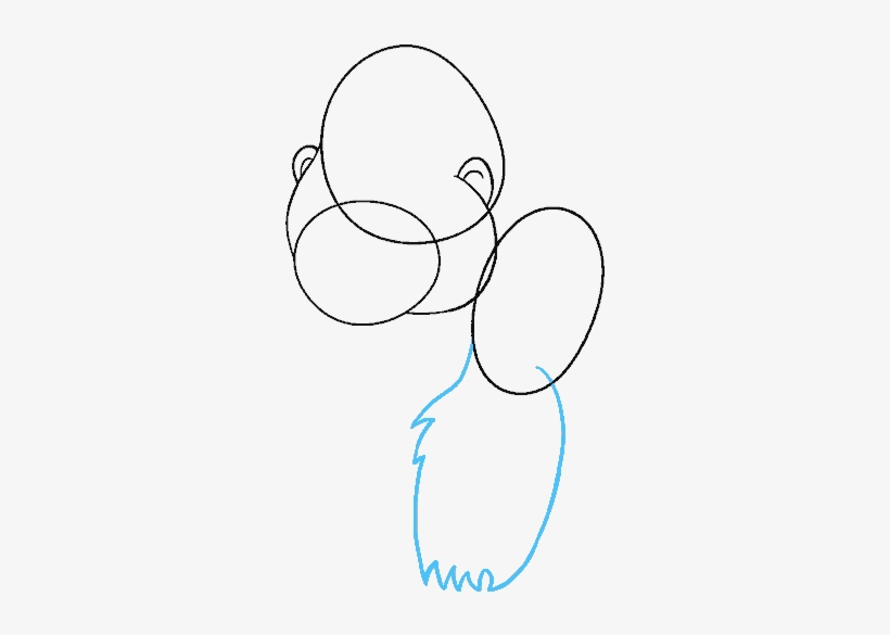 How To Draw Cartoon Gorilla - Line Art, transparent png #9528854