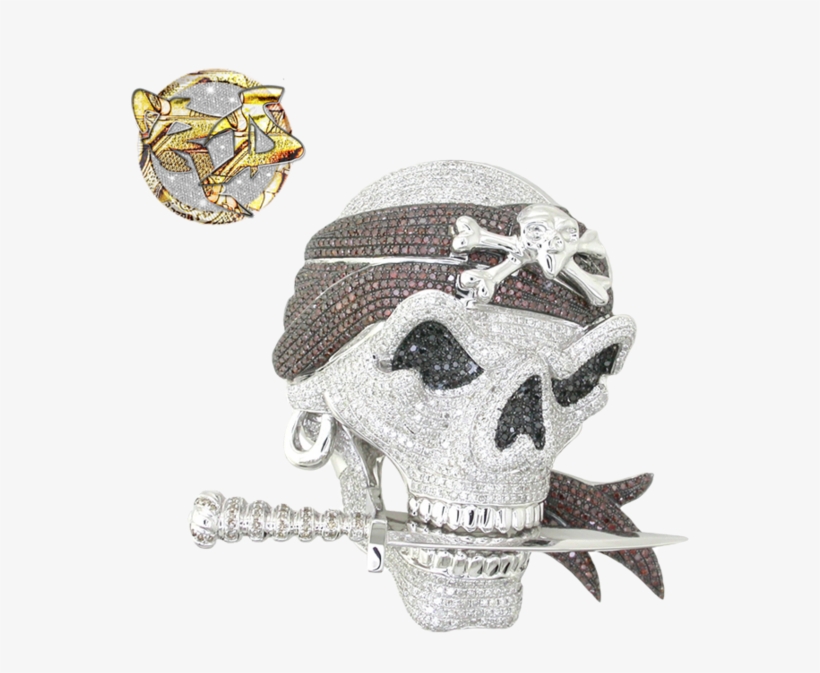 Diamond Pirate Skull - Skull, transparent png #9529514