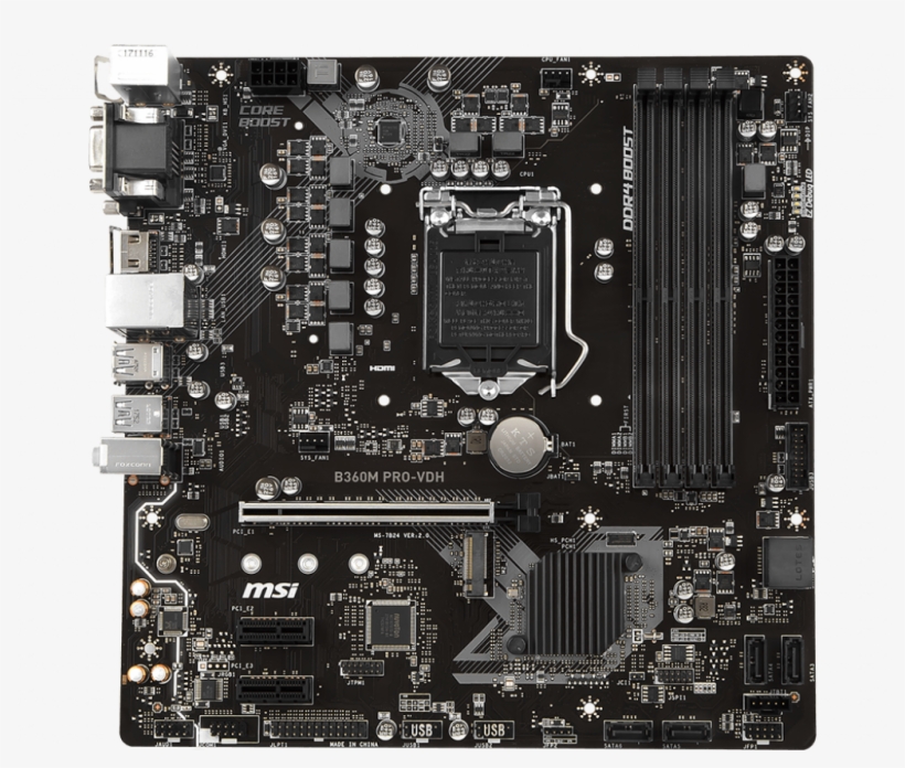 Motherboard 1151 Msi B360m Pro-vdh Ddr4 - Msi B360m Pro Vdh, transparent png #9529731
