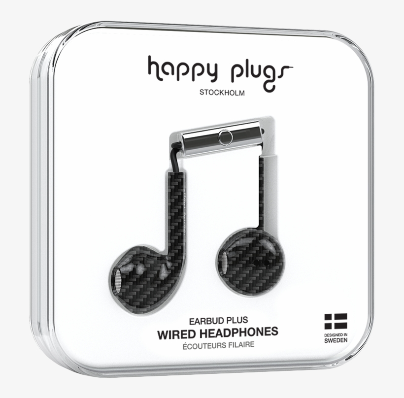 Earbud Plus Carbon Fiber - Happy Plugs, transparent png #9530822