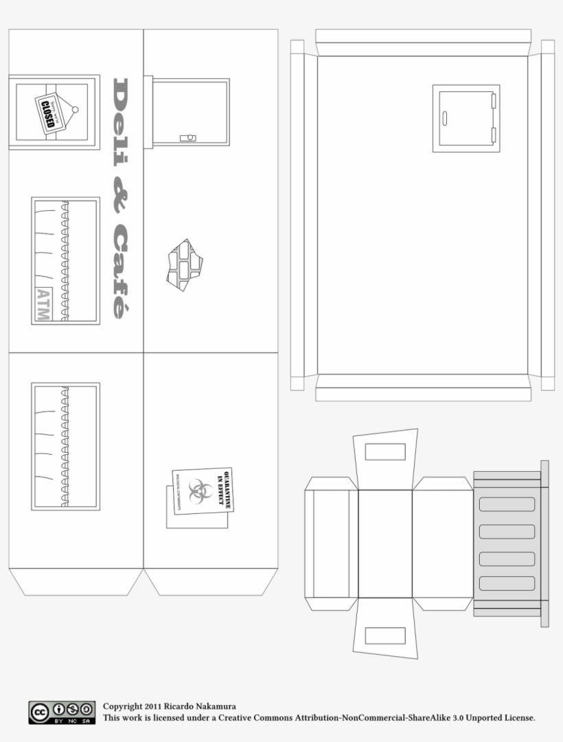 By Modding The Storefronts It's Possible To Use Them - Paper City Building Template, transparent png #9531810
