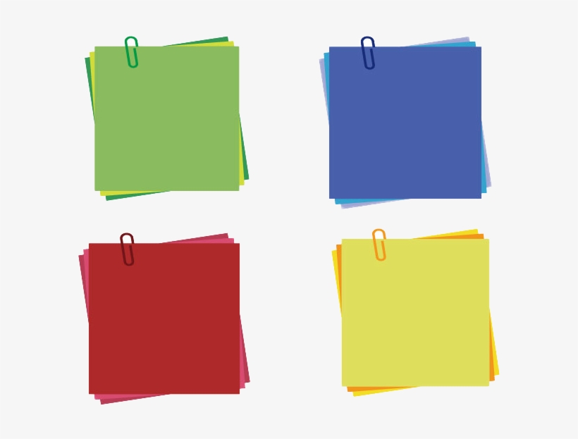 Post It Note Clip Color Sticky Notes - Sticky Notes With Paper Clip, transparent png #9532619