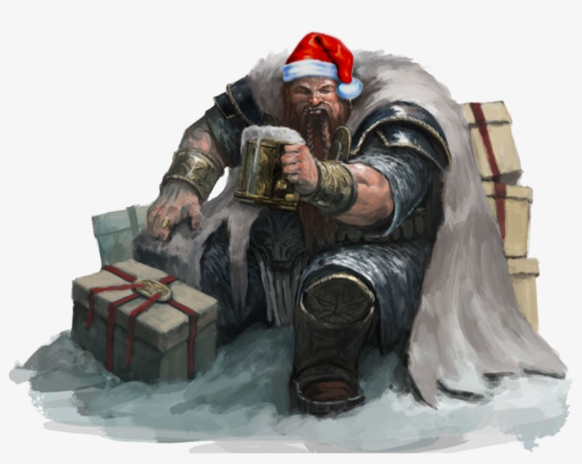 Christmas Dwarf With Hat Warhammer World Png Dwarf - Merry Christmas Gamesworkshop, transparent png #9534150
