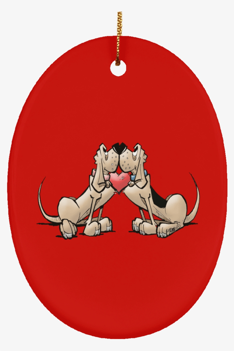 Hound Love Ceramic Oval Ornament - Earrings, transparent png #9536306