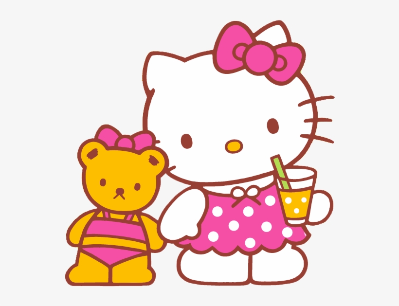 Hello Kitty Bear N Soda Photo Hkdrinkbear - Hello Kitty Flower Png, transparent png #9536588