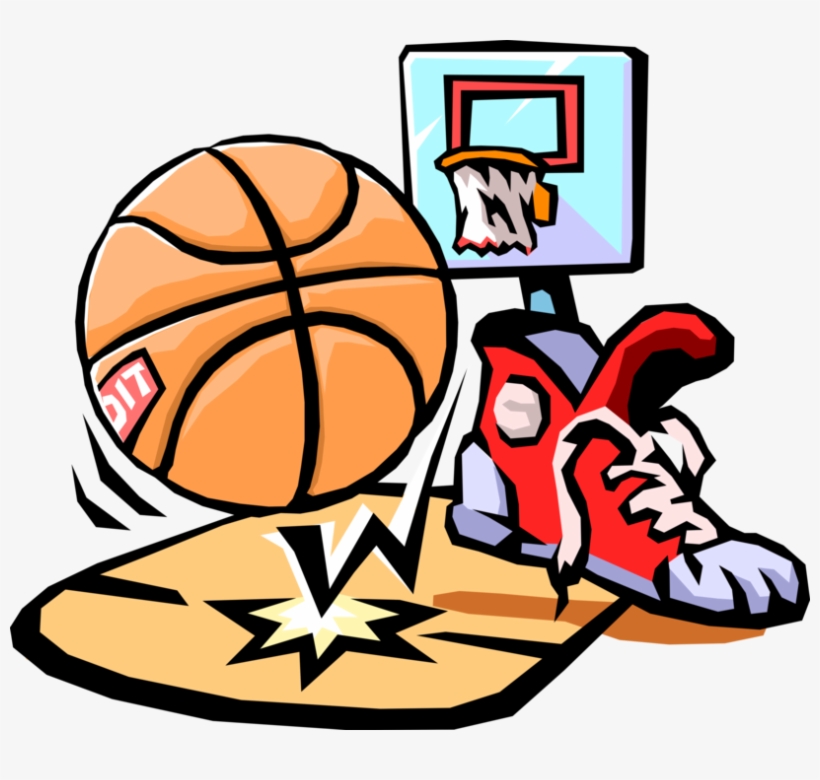 Vector Illustration Of Sport Of Basketball Ball With - Basketball Clip Art, transparent png #9536966