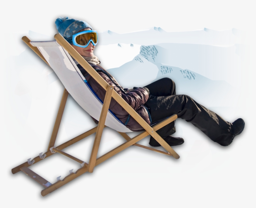 Girl Relax And Enjoy Snow - Transat Soleil Montagne, transparent png #9537344