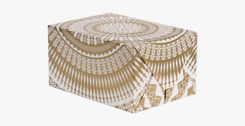 Gold And Cream Patterned Wrapping Paper Sheet - Ottoman, transparent png #9537522