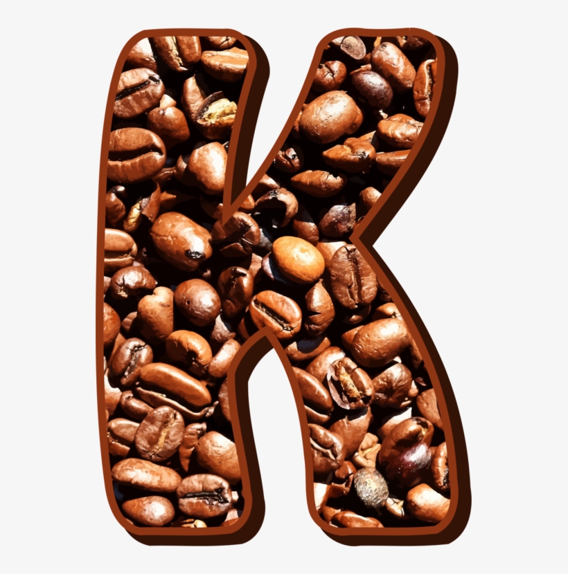 Coffee Bean Cafe Espresso Coffee Roasting - Coffee Bean Letter K, transparent png #9538489