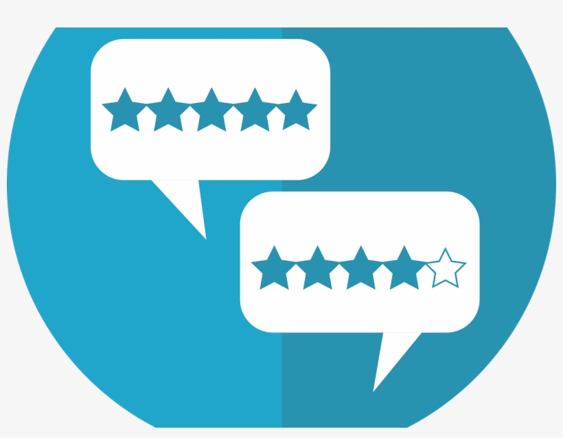 Two Dialogue Bubbles, One With A 4-star Rating In It - Online Reputation Management Icon, transparent png #9538606