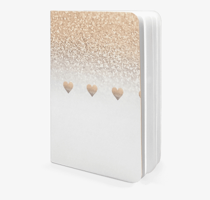 Dailyobjects Gatsby Gold Ombre White Hearts A5 Notebook - Heart, transparent png #9540514