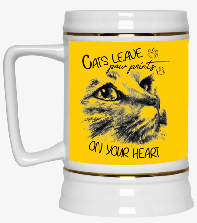 Cats Leave Paw Prints On Your Heart Cat Mug - Cat Tattoo Design, transparent png #9540993