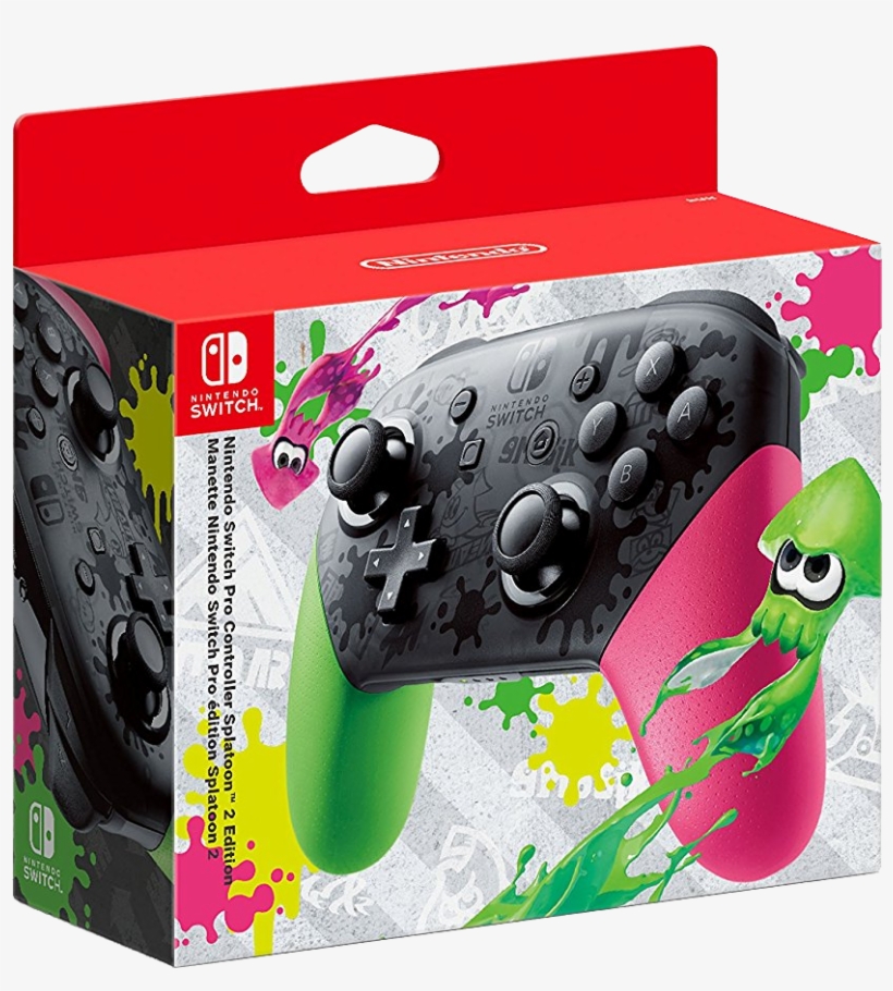 Nintendo Switch Pro Controller Splatoon 2 Edition - Nintendo Switch Splatoon 2 Pro Controller, transparent png #9542358