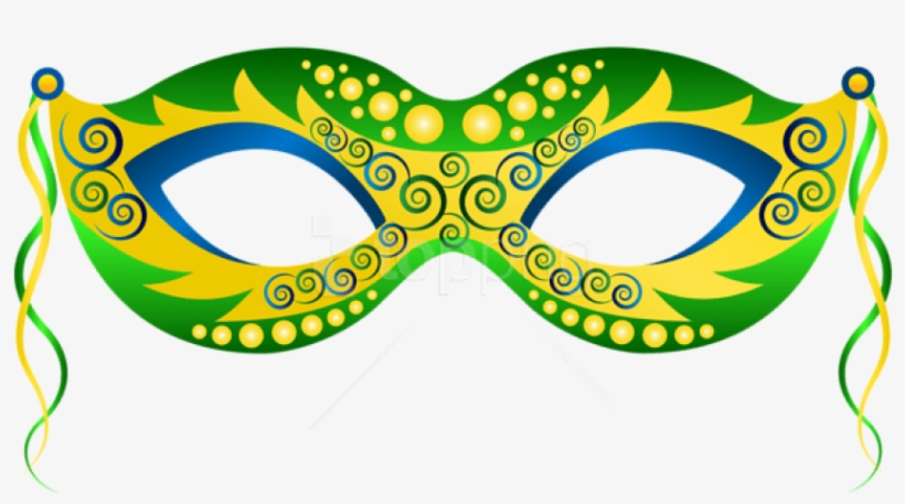Free Png Download Green Yellow Carnival Mask Clipart - Masks Mardi Gras Clip Art, transparent png #9542697
