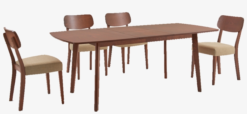 Wooden Table With Butterfly Extension And Fabric Upholstered - Kitchen & Dining Room Table, transparent png #9542896