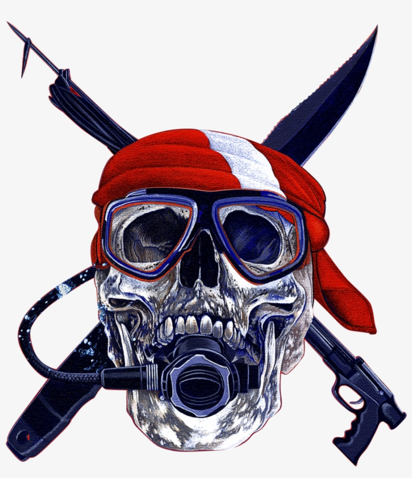 Scuba Skull - Skull Scuba Diver, transparent png #9543358