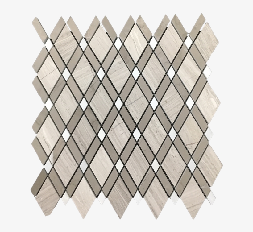 Beachwood Petite Lattice W/ Driftwood Bar/ White Dot - Diamond Tile, transparent png #9543400