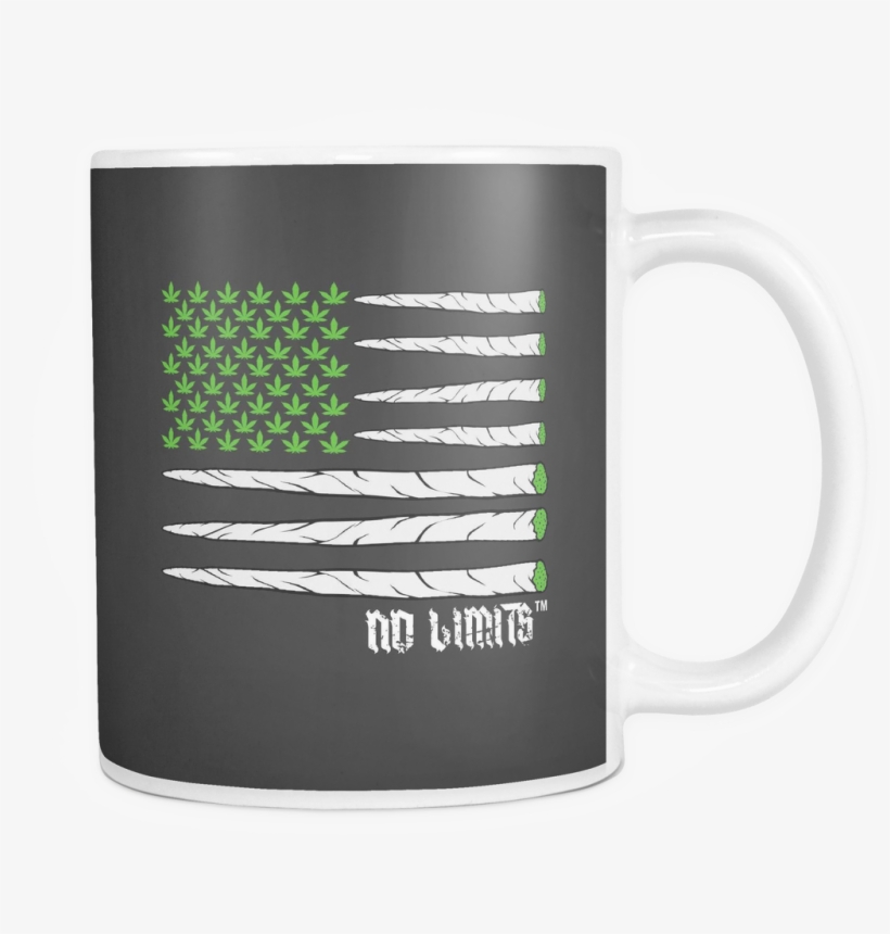 Marijuana Joint Flag White Mugs - Coffee Cup, transparent png #9544309