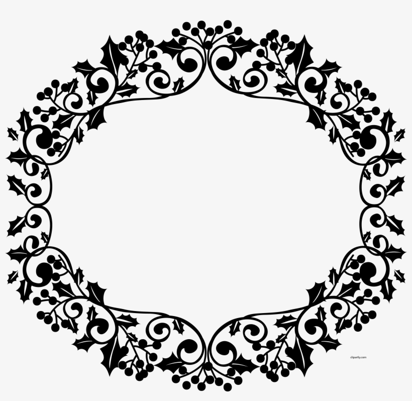 Christmas Border Flower Clipart Png - Circle, transparent png #9544941