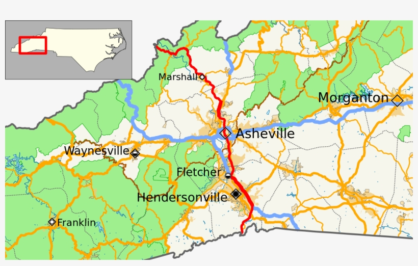 Western Nc Road Map 2 In North Carolina - Eastern Continental Divide North Carolina Map, transparent png #9545996