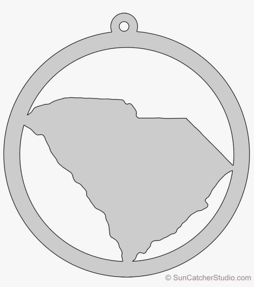 South Carolina Map Circle Free Scroll Saw Pattern Shape - Heart, transparent png #9546064