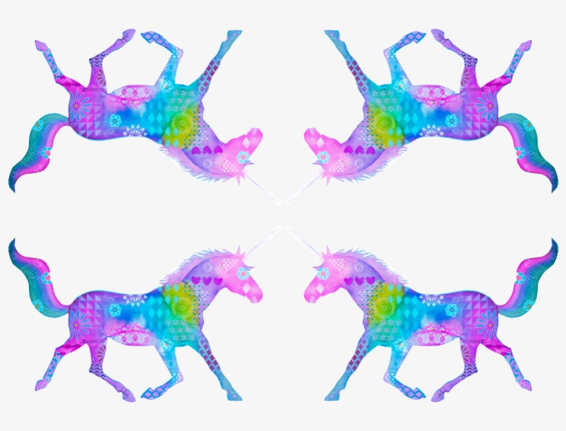 Mixed Media Colorful Unicorn Silhouette Wallpaper - Mane, transparent png #9546504