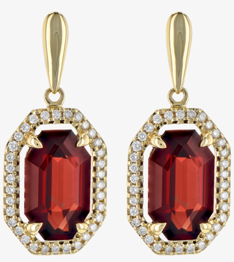 Garnet And Diamond Earrings Allison Kaufman - Earrings, transparent png #9547386