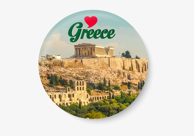 Love Greece Fridge Magnet - Acropolis Of Athens, transparent png #9547682