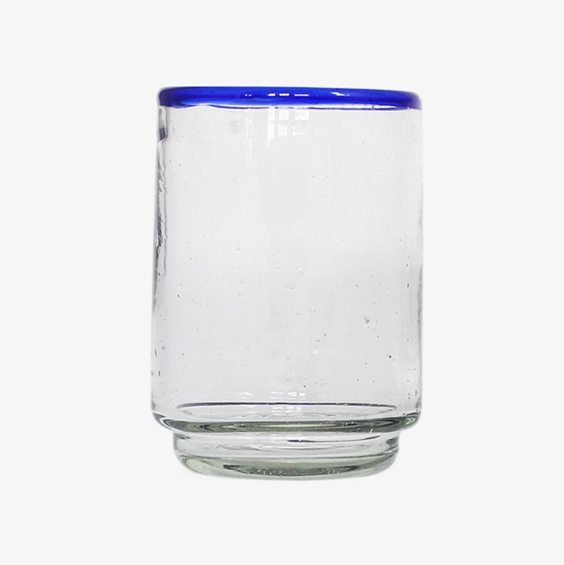 Blue Rim Med Stacking Glass - Vase, transparent png #9547797