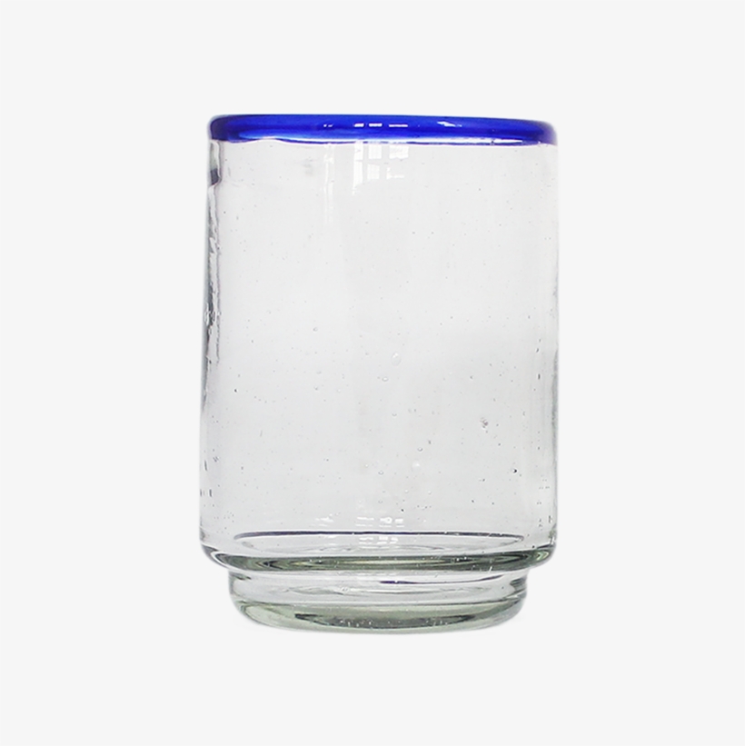 Blue Rim Med Stacking Glass - Vase, transparent png #9547797