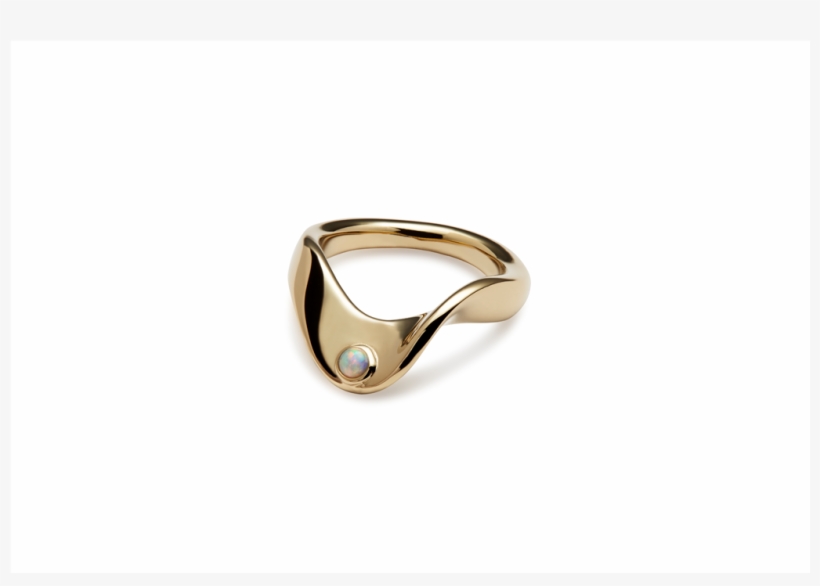 Trine Tuxen - Wave Ring - Opal - Gold Plated - Ring, transparent png #9548141