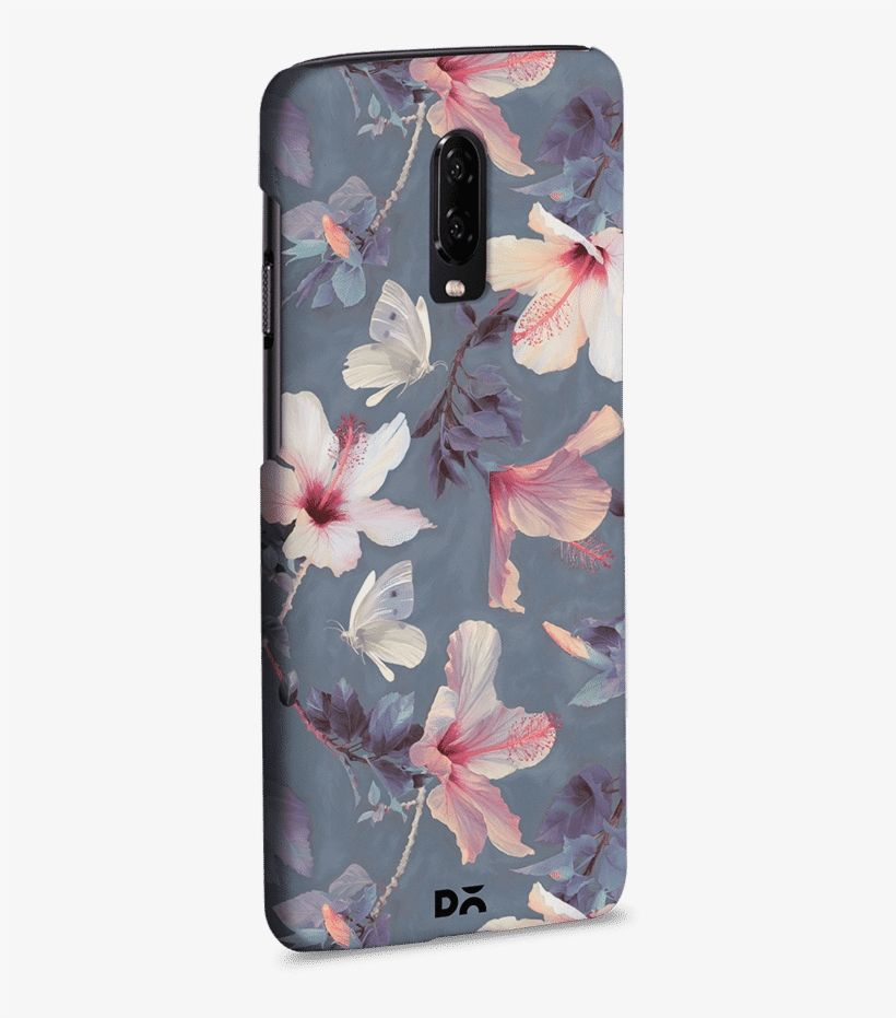 Dailyobjects Butterflies And Hibiscus Flowers Case - Iphone 7 Plus Flower Cases, transparent png #9548400