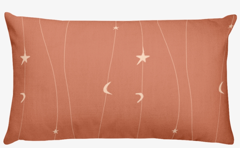Terracotta Moon And Stars Pillow - Throw Pillow, transparent png #9548409