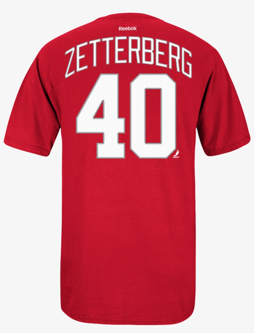 Reebok Detroit Red Wings Red Henrik Zetterberg Player - Robert Lewandowski Jersey, transparent png #9549385