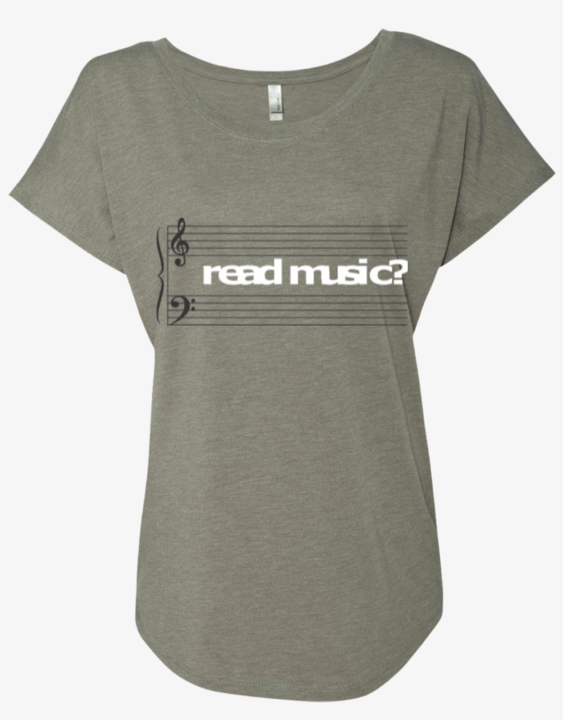 Read Music Grand Staff Ladies Dolman Sleeve Shirt - Sleeve, transparent png #9550460