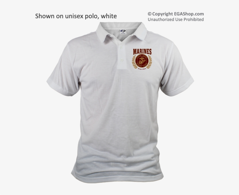 This Design Features The Eagle, Globe, And Anchor In - Polo Shirt, transparent png #9552872