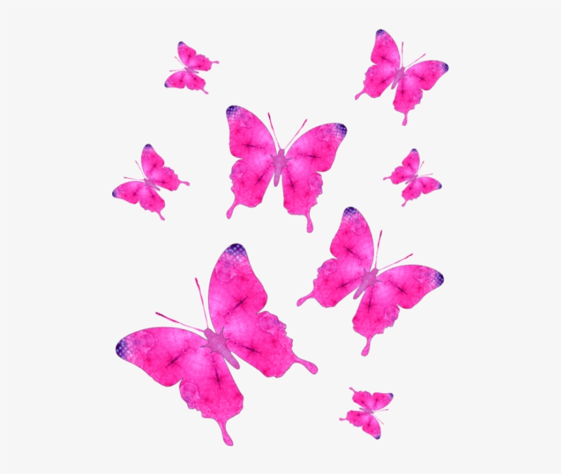 I Got A Little Crazy One Day, And Made A Bunch Of Butterflies - Group Of Pink Butterfly Png, transparent png #9553201