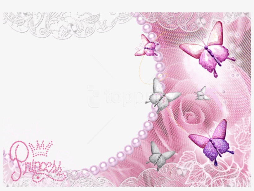Free Png Pink Transparent Frame With Butterflies Background - Fondos Invitaciones 15 Años, transparent png #9553253